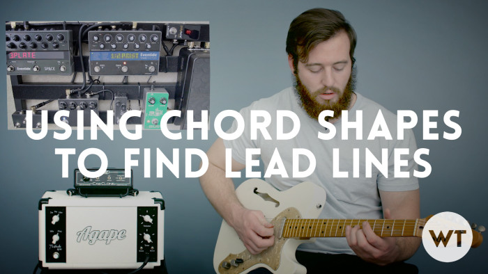 In this lead guitar lesson, we show you how you can easily identify melodic lead guitar parts using common chord shapes.