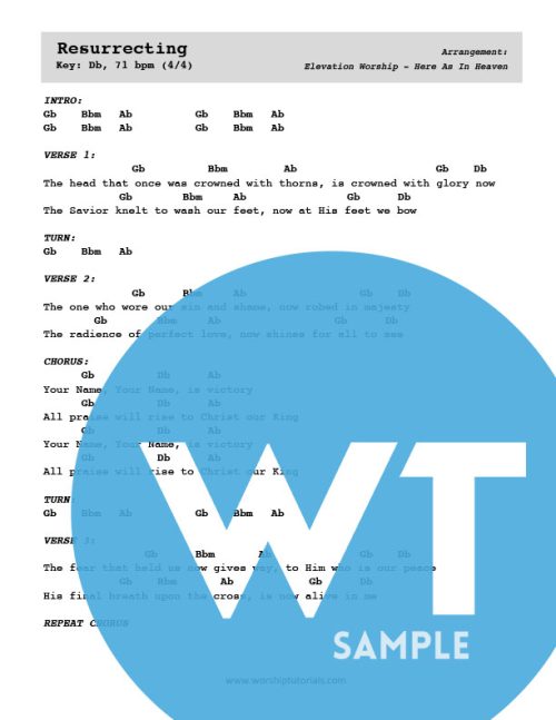 Resurrecting Chord Charts Elevation Worship Arrangement 