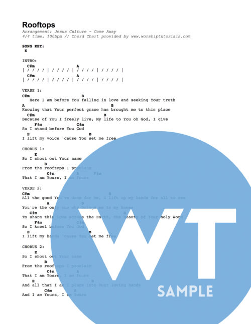 Rooftops Jesus Culture Worship Tutorials