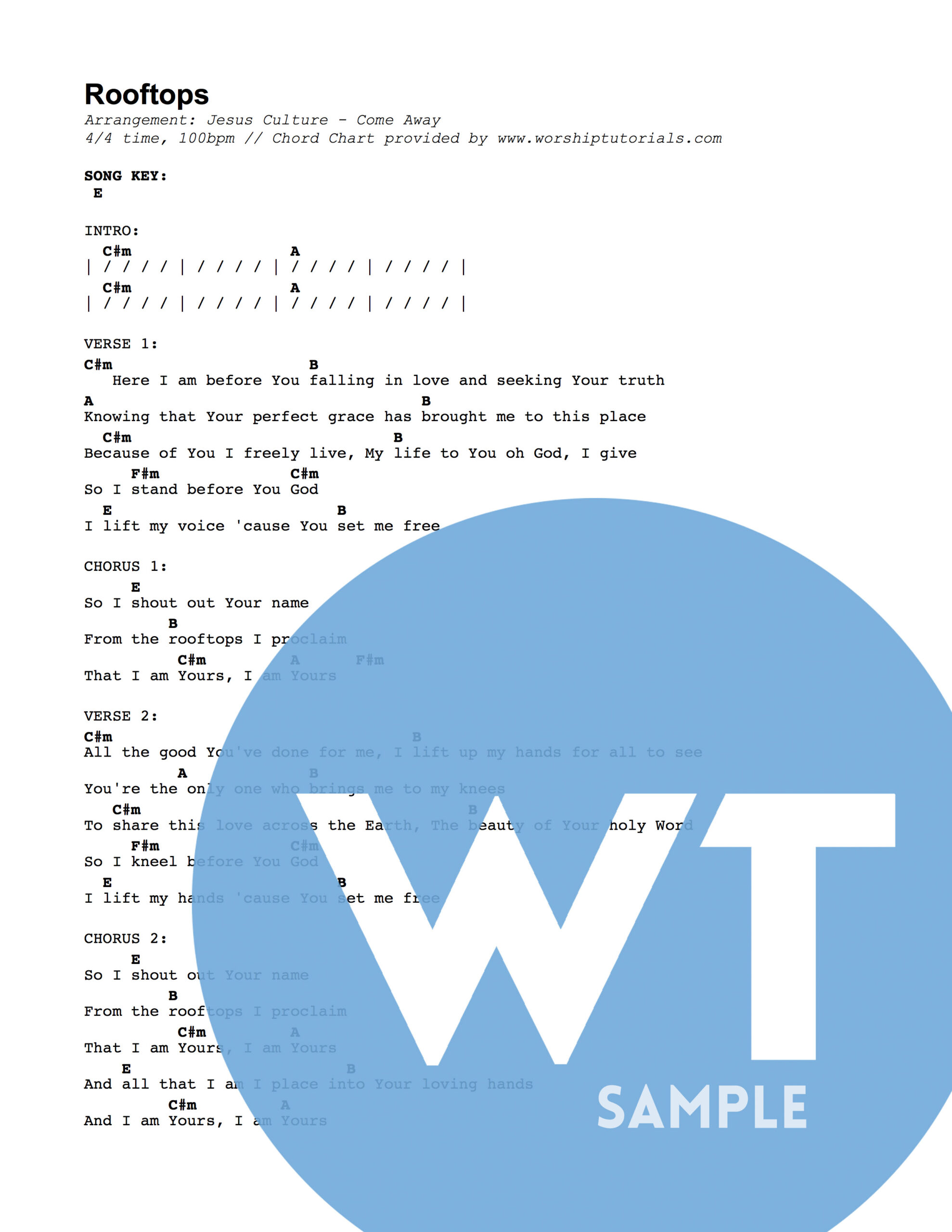 Shadow Step Hillsong United Chord Charts